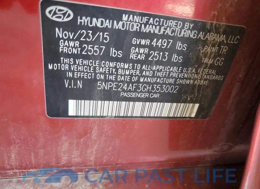 5NPE24AF3GH353002# 12