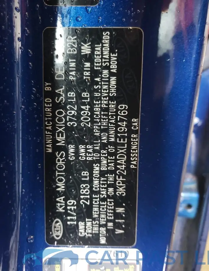 3KPF24ADXLE194769# 12