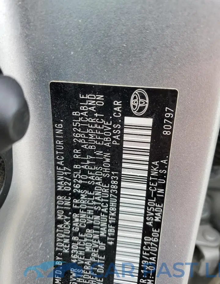 4T1BF1FK8HU738831# 12