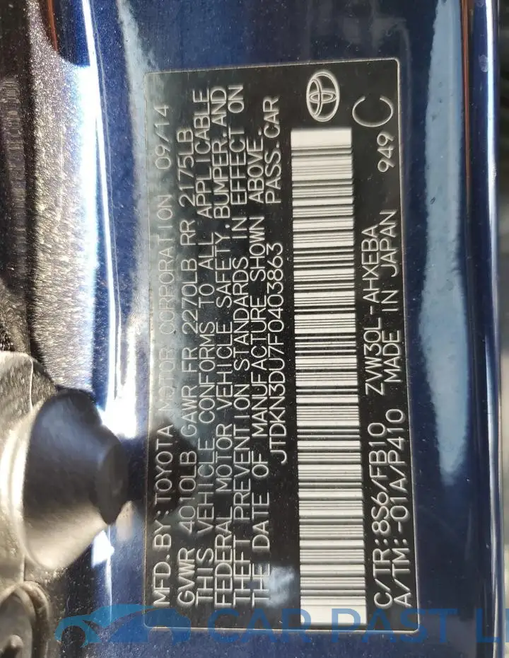 JTDKN3DU7F0403863# 12