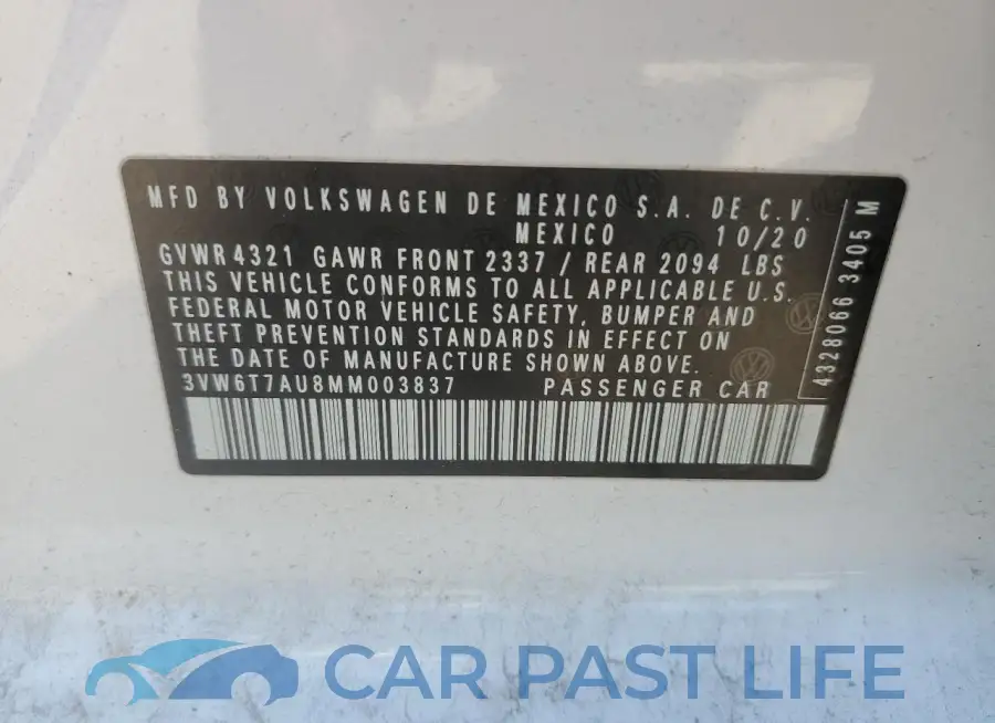3VW6T7AU8MM003837# 12