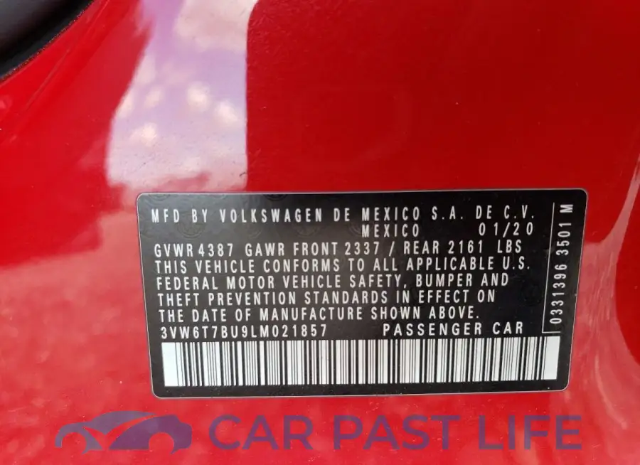 3VW6T7BU9LM021857# 12