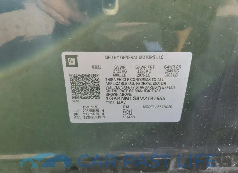 1GKKNMLS8MZ191655# 13