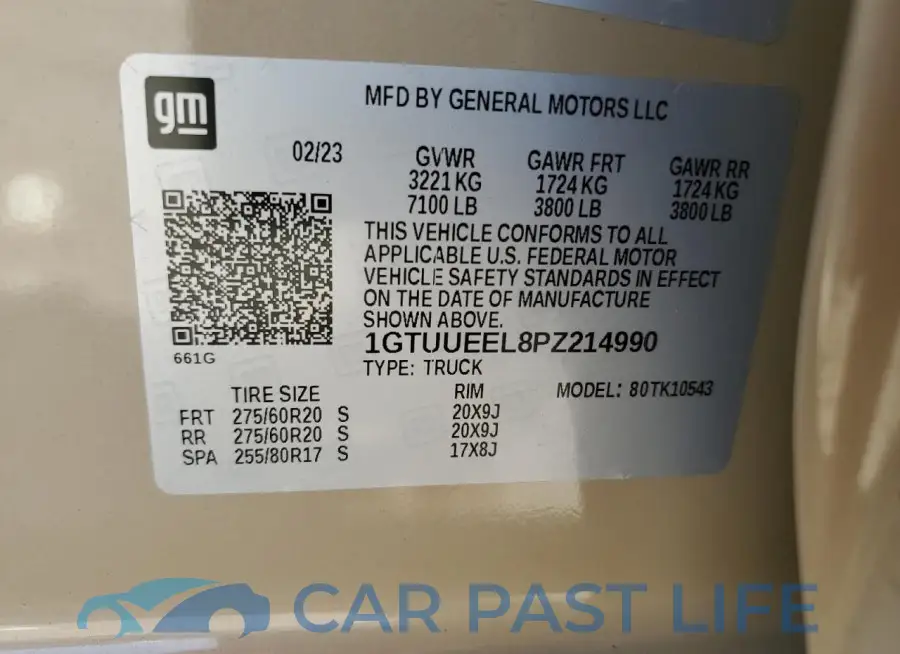 1GTUUEEL8PZ214990# 12