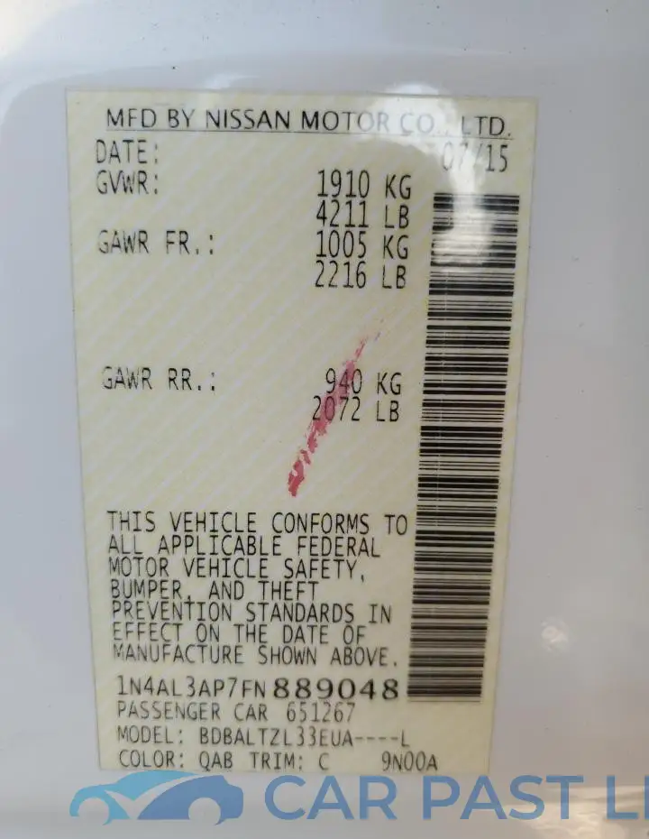1N4AL3AP7FN889048# 12