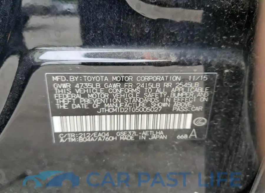 JTHCM1D21G5005027# 13