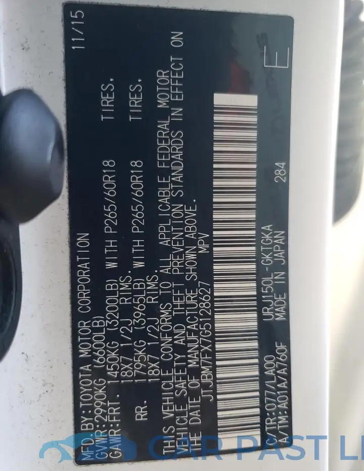 JTJBM7FX7G5128627# 13