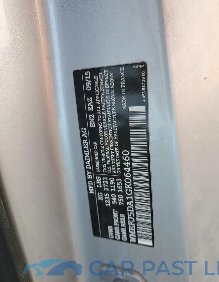 WMEFJ5DA1GK064460# 13