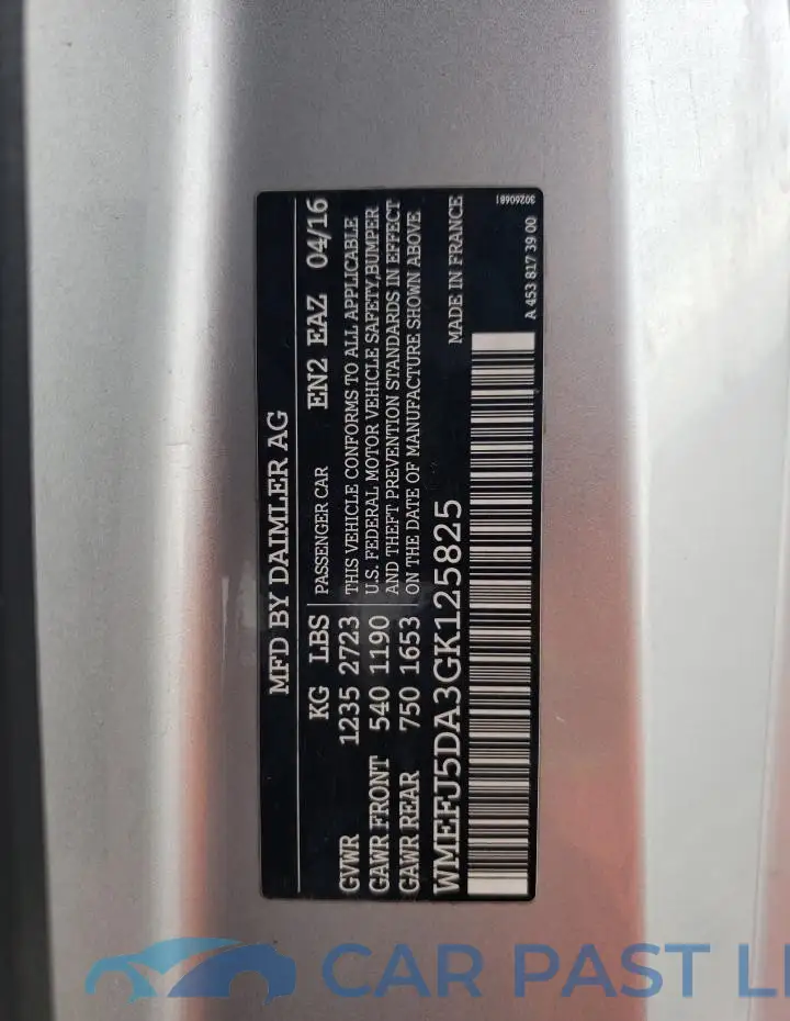 WMEFJ5DA3GK125825# 13