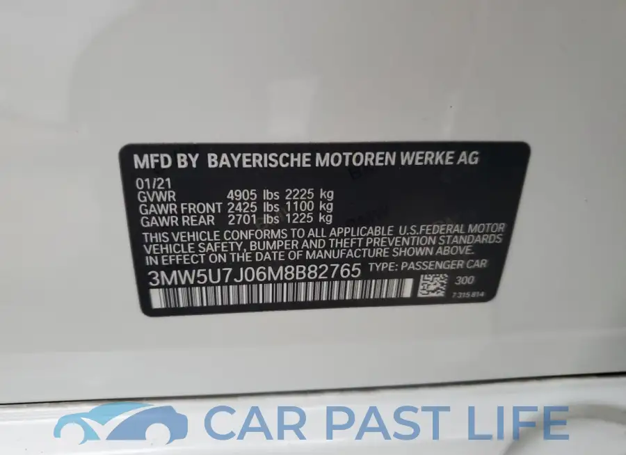 3MW5U7J06M8B82765# 12