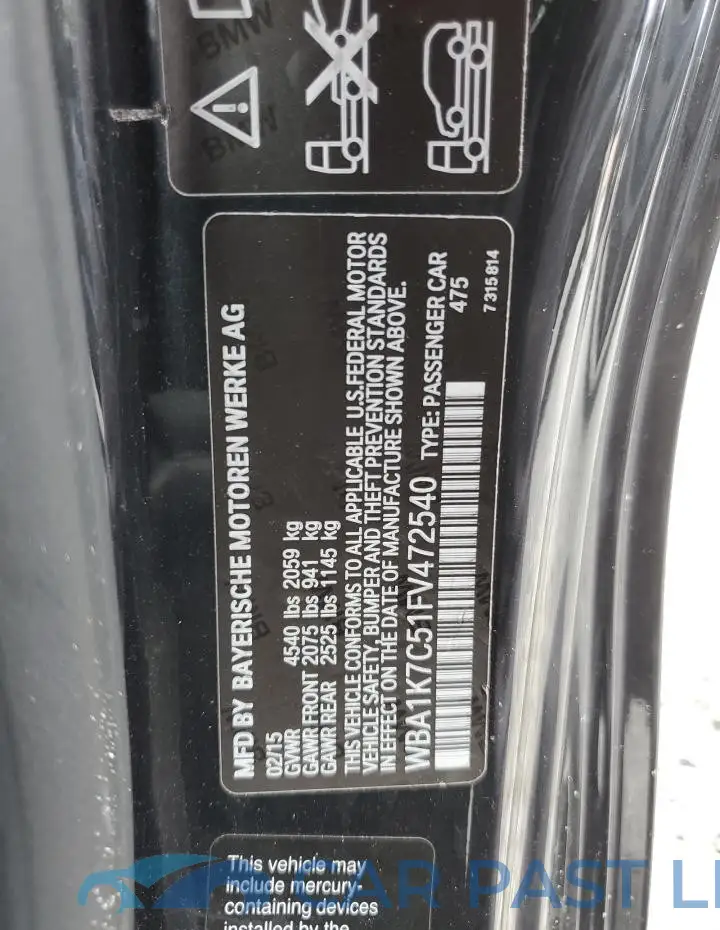 WBA1K7C51FV472540# 13