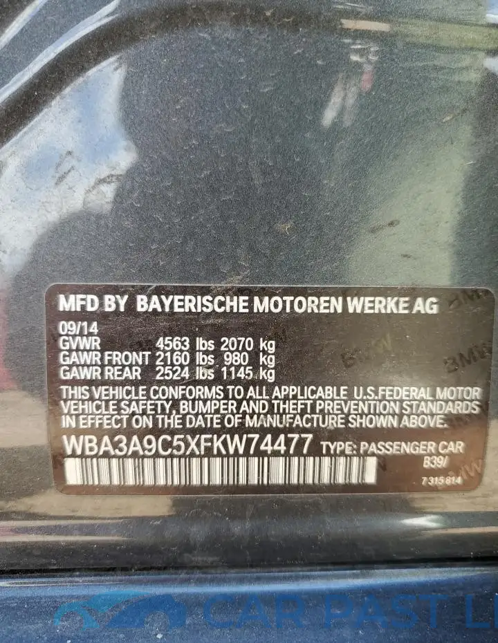 WBA3A9C5XFKW74477# 12
