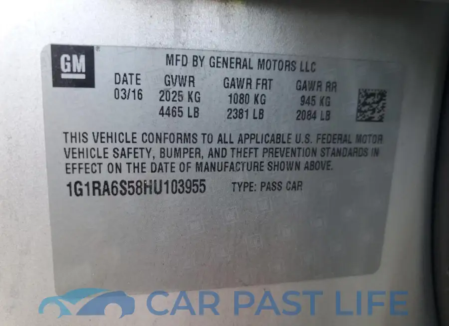 1G1RA6S58HU103955# 12
