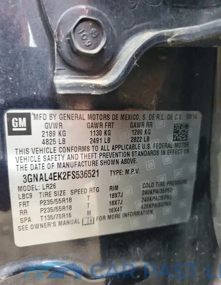 3GNAL4EK2FS536521# 13