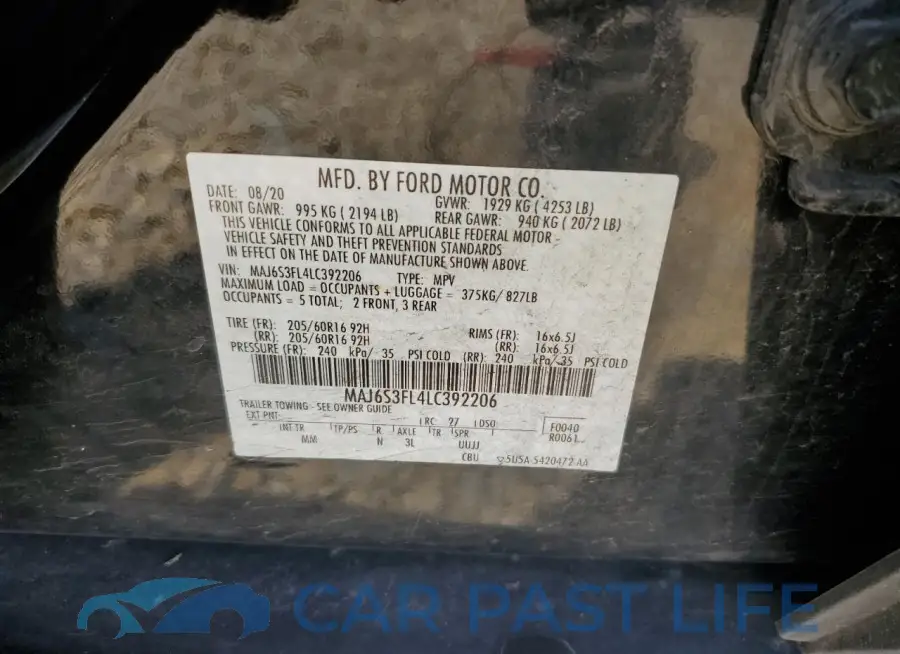 MAJ6S3FL4LC392206# 13