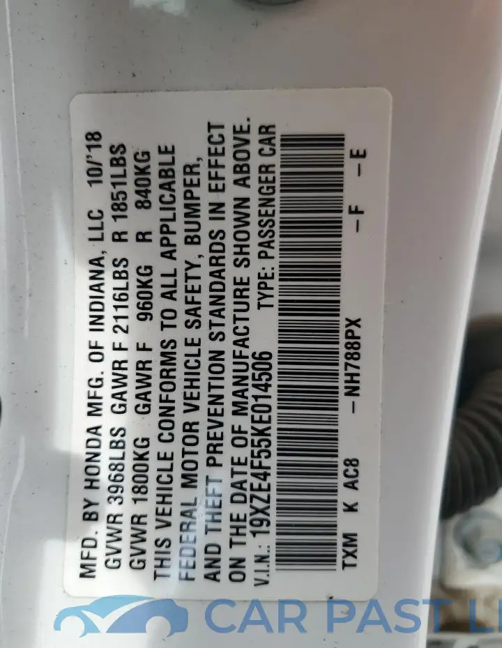 19XZE4F55KE014506# 12