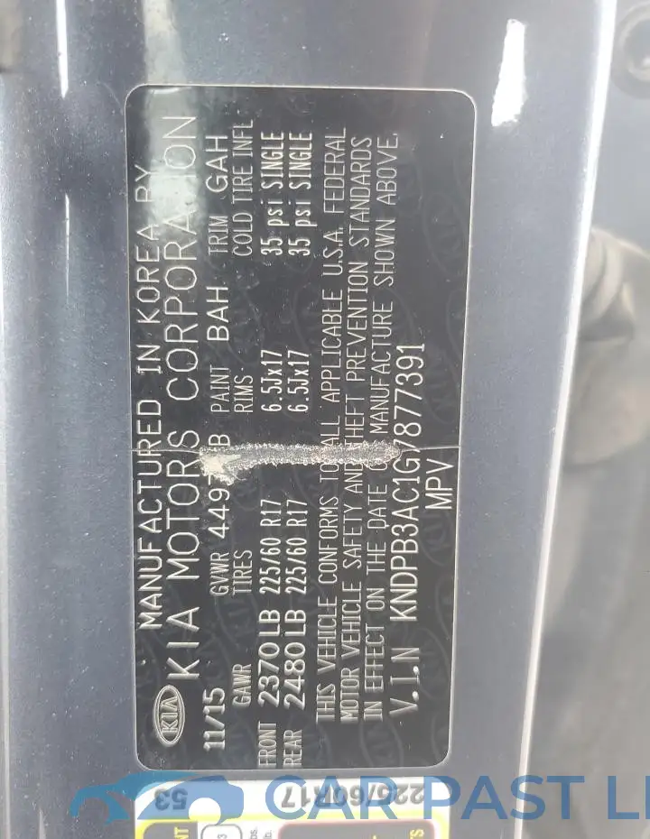 KNDPB3AC1G7877391# 13