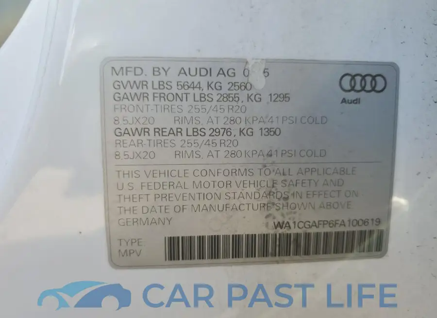 WA1CGAFP6FA100619# 14