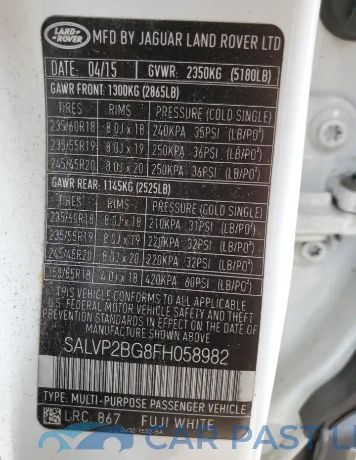 SALVP2BG8FH058982# 13