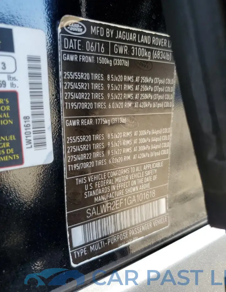 SALWR2EF1GA101618# 13