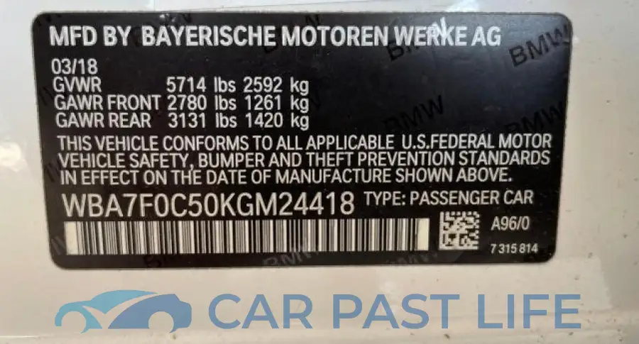 WBA7F0C50KGM24418# 10