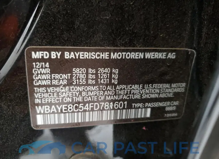 WBAYE8C54FD781601# 12