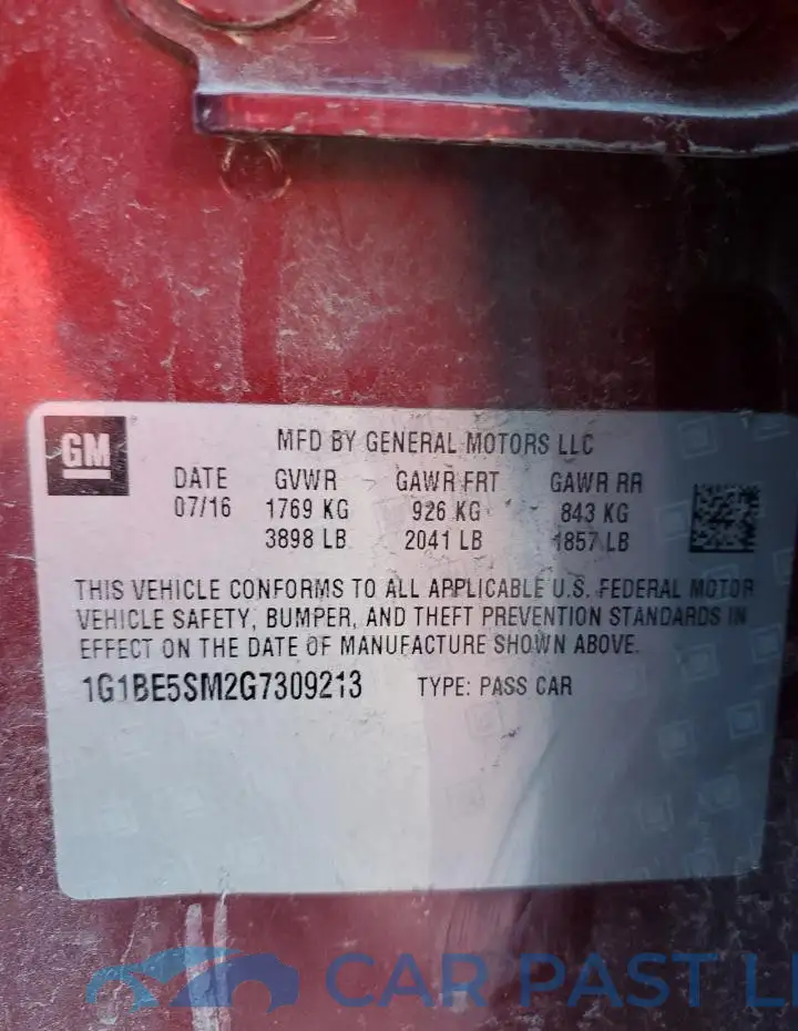 1G1BE5SM2G7309213# 12
