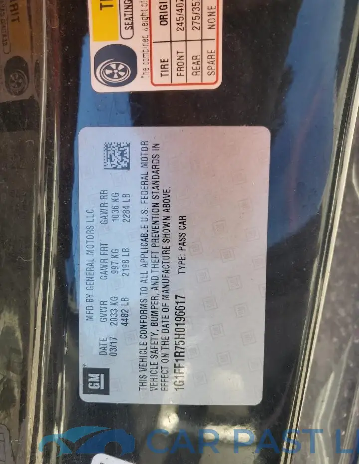 1G1FF1R75H0196617# 12