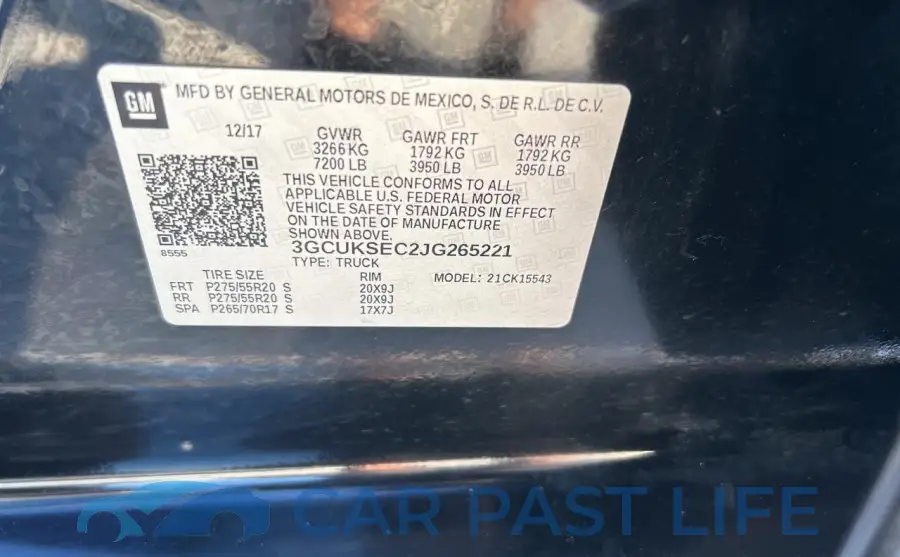 3GCUKSEC2JG265221# 10