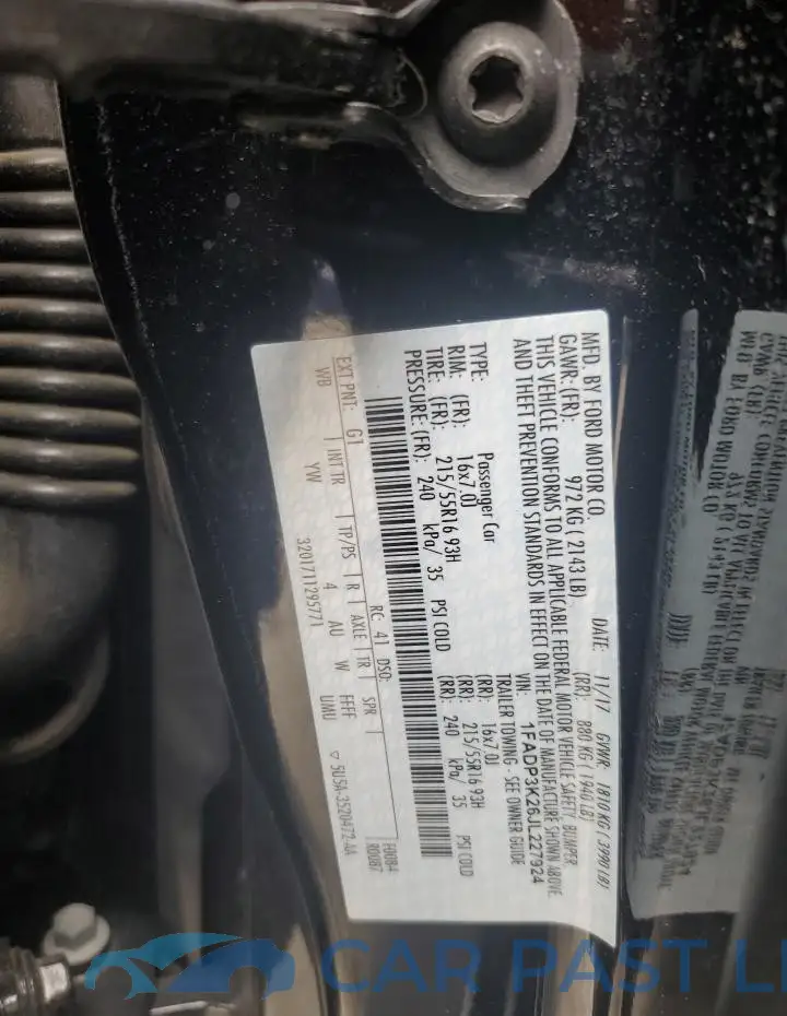 1FADP3K26JL227924# 12