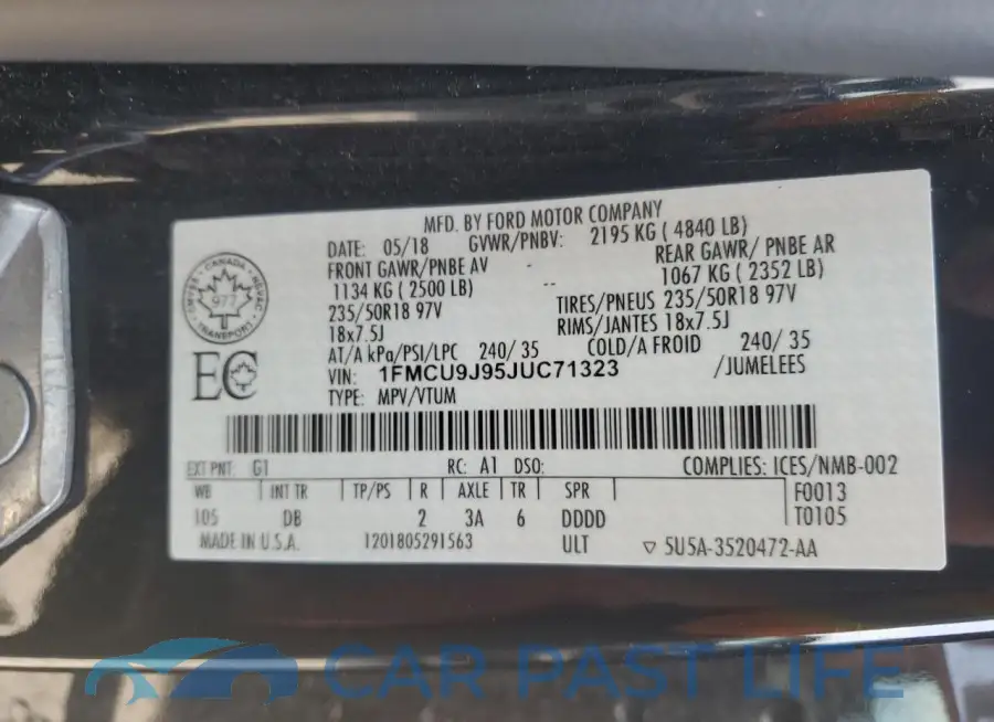 1FMCU9J95JUC71323# 13