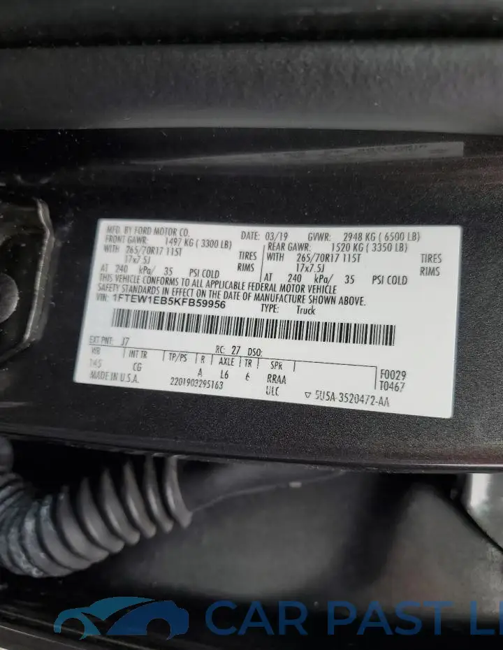 1FTEW1EB5KFB59956# 12