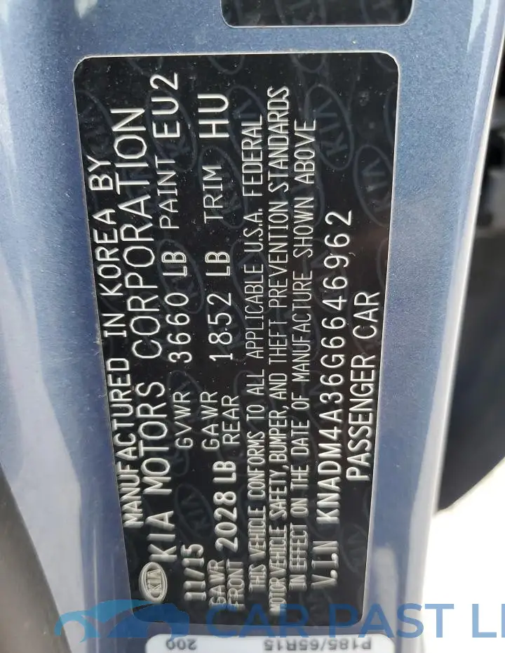 KNADM4A36G6646962# 12