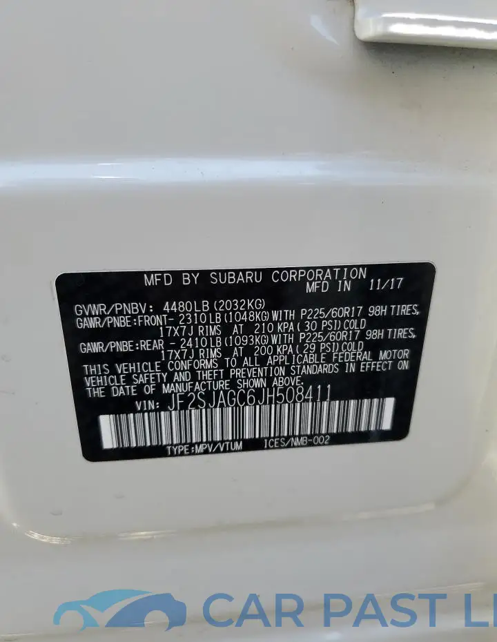 JF2SJAGC6JH508411# 14