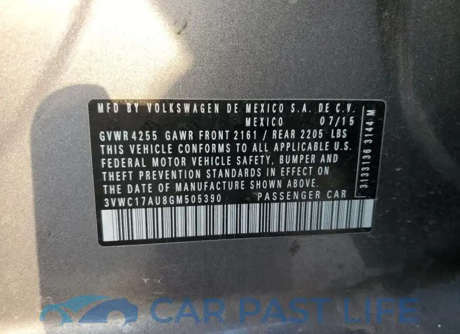 3VWC17AU8GM505390# 12