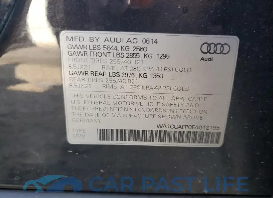 WA1CGAFP0FA012195# 12