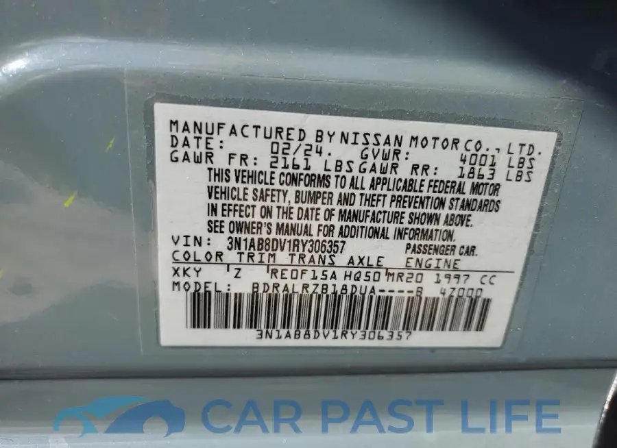 3N1AB8DV1RY306357# 12