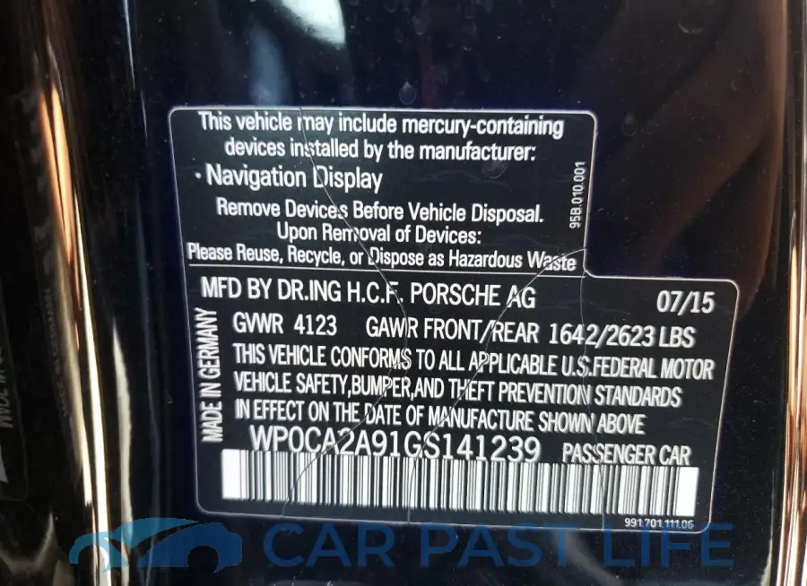 WP0CA2A91GS141239# 12