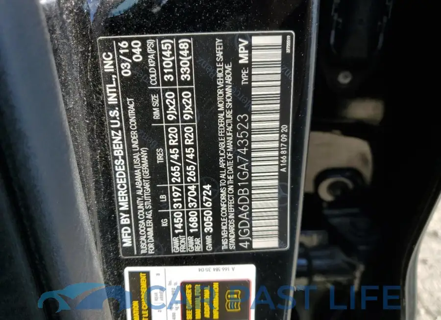 4JGDA6DB1GA743523# 14