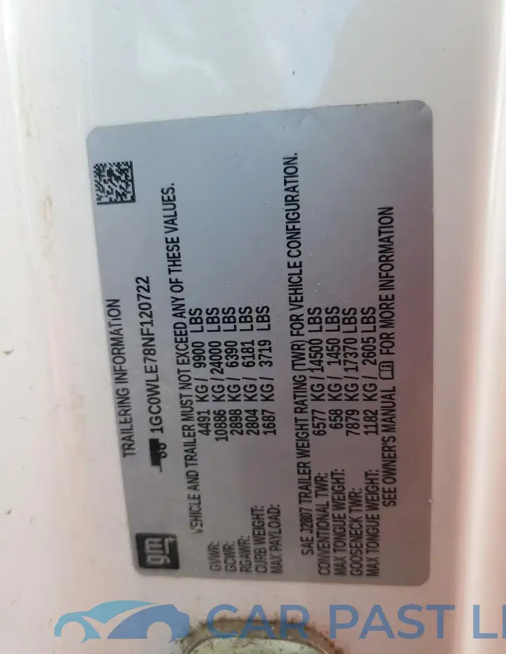 1GC0WLE78NF120722# 12