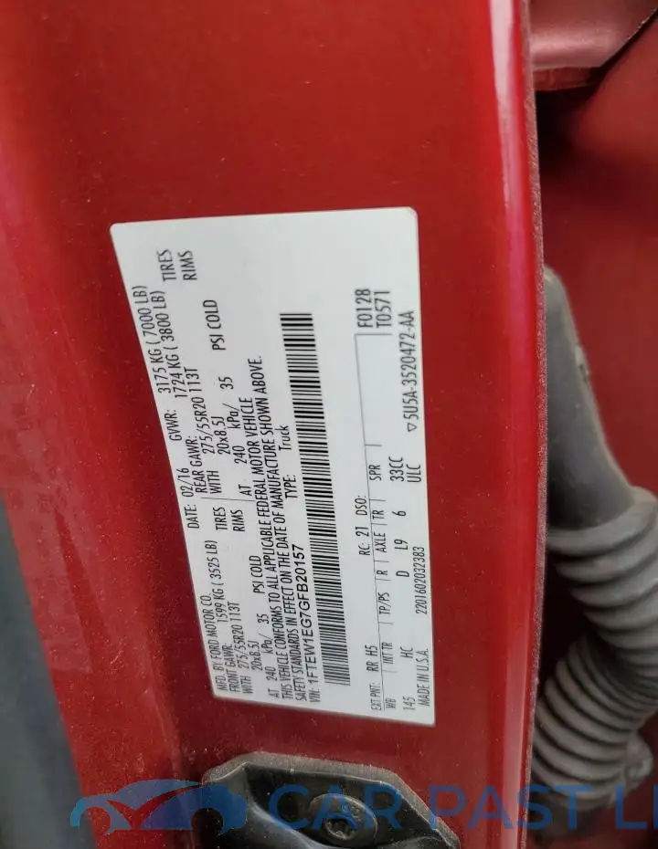 1FTEW1EG7GFB20157# 12