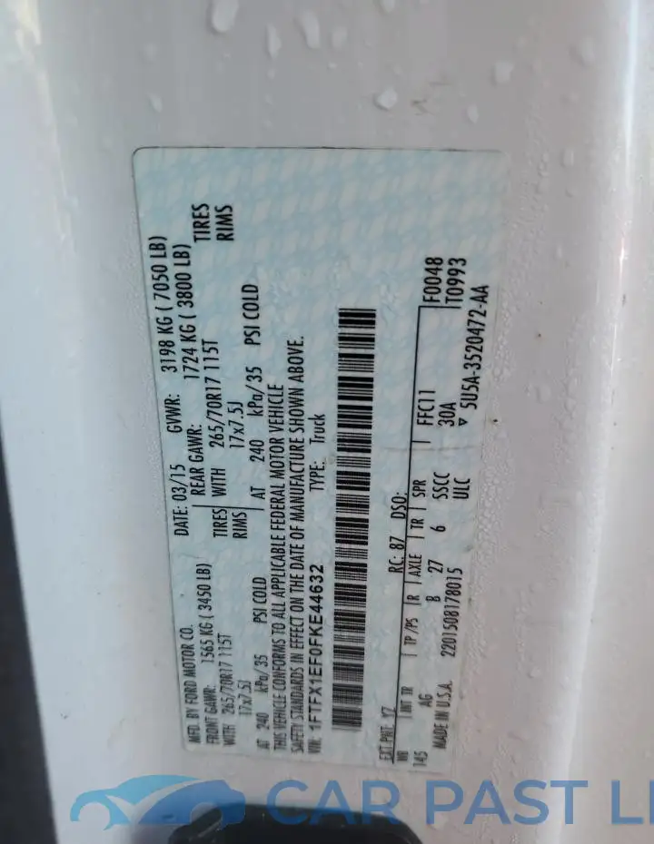 1FTFX1EF0FKE44632# 12