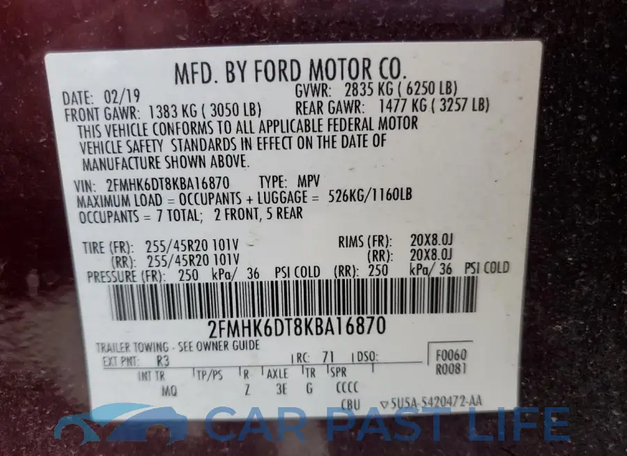 2FMHK6DT8KBA16870# 13