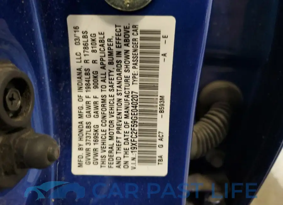 19XFC2F59GE040207# 12