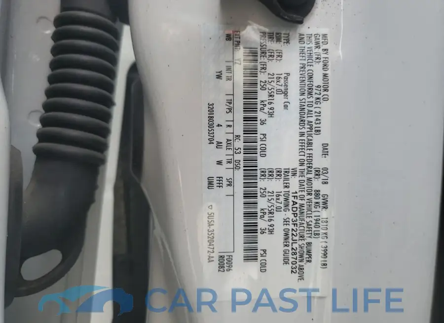 1FADP3F22JL287032# 12