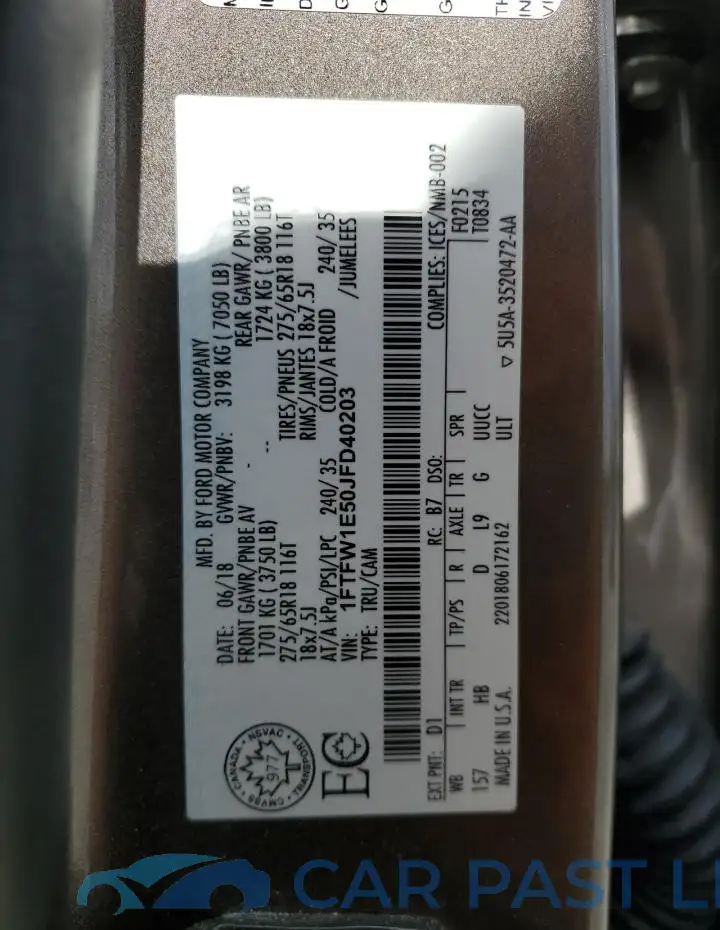 1FTFW1E50JFD40203# 13