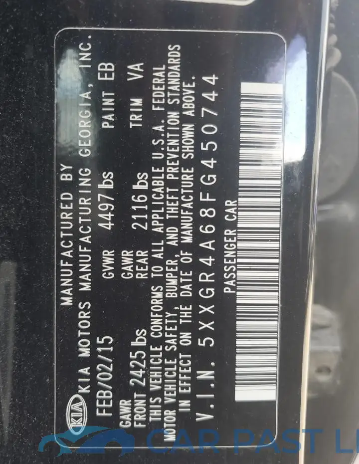 5XXGR4A68FG450744# 12