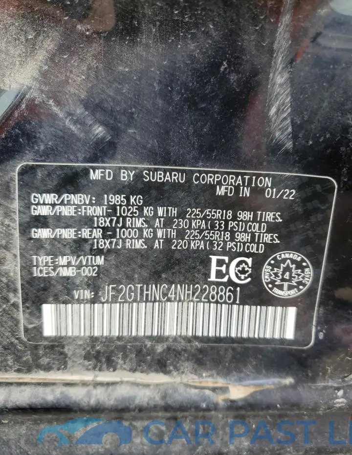 JF2GTHNC4NH228861# 12