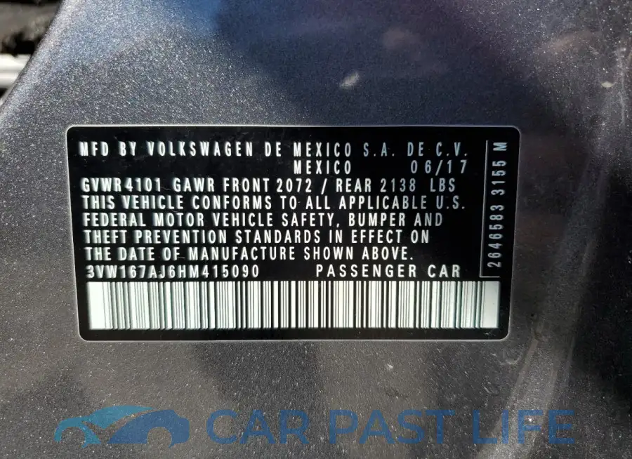 3VW167AJ6HM415090# 12