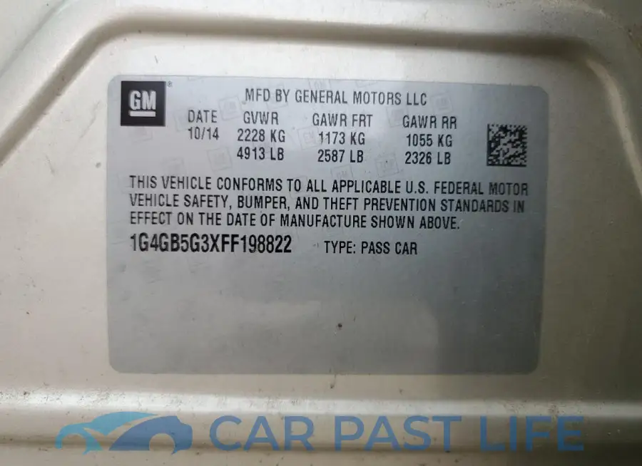 1G4GB5G3XFF198822# 12